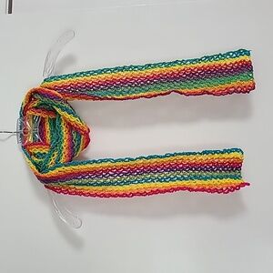 NWOT Colorful Striped Knit Scarf.  84 X 3 Inches.